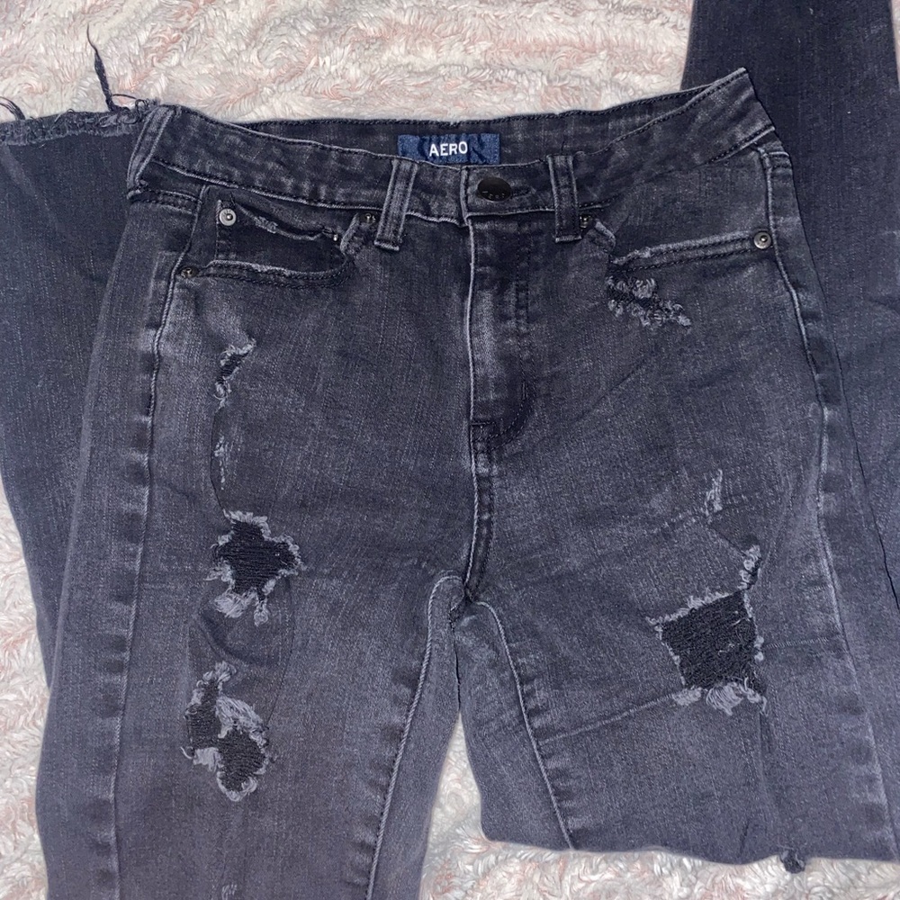 black ripped jeans